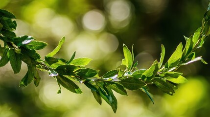 laurel. A wreath of laurel leaves in natural sunlight against a soft background. gardening catalogs, home-decor guides, designed for home decor and floral branding, used by videographers.
