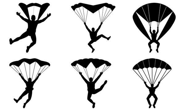 Dynamic skydivers freefall celebrating adventure and freedom with parachutes deployed in thrilling aerial descent
