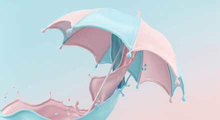 illustration of umbrella and rain