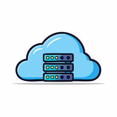 Cloud Computing Illustration Secure Server Data Storage and Technology Icon for Digital Services