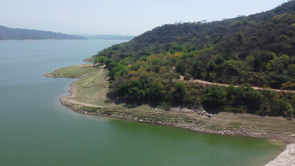 Peaceful Aerial View of El Cadillal Lake, Tucuman Argentina