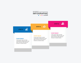 3 step infographic design. schedule concept with paper layout. can be used for workflow illustration
