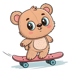 vector cartoon illustration hand drawn teddy bear