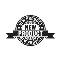 Obraz premium New product stamp seal badge emblem with ribbon