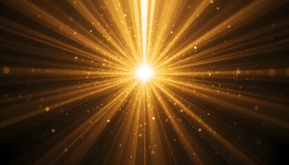 Fototapeta premium A radiant golden light burst forming a cross shape, isolated on a transparent background.