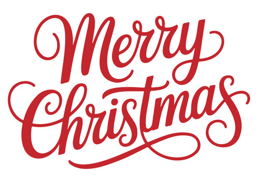 Festive Merry Christmas text in red cursive font.