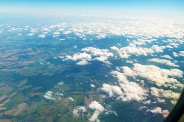Scenic aerial view of countryside with clouds and sky © K. Yeudakimava