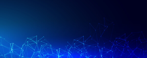 Digital technology cyberspace futuristic background, modern blue tech abstract design graphic neon light effect.
