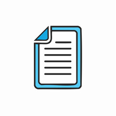 Document Icon A Simple, Modern Illustration of a Paper File for Websites and Apps