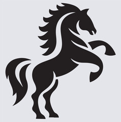 a stylized horse silhouette vector art illustration, black horse vector illustration