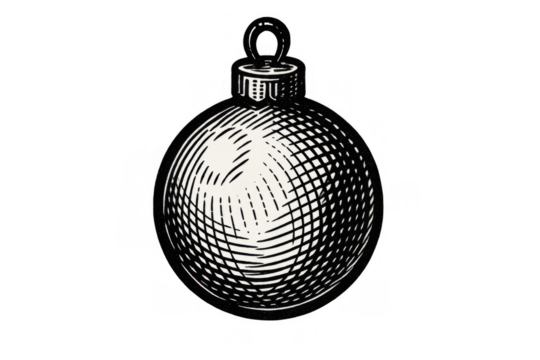 Christmas bauble decoration, vintage holiday ornament illustration, festive season design element, transparent background - Powered by Adobe