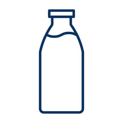 Glass Milk Bottle Icon. Simple Line Symbol of Traditional Dairy Glass Bottle Container Representing Fresh Organic Milk Beverage and Natural Nutrition.