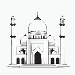 vector illustration of an ancient mosque