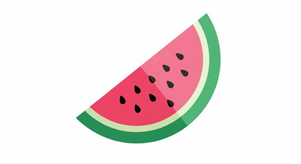 Vibrant slice of juicy watermelon with black seeds, perfect for summer refreshment and healthy eating campaigns
