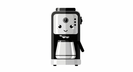 Charming cartoon coffee maker with a friendly face brings a smile to your morning routine, perfect for whimsical kitchen designs.