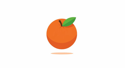 Vibrant orange fruit with green leaf and stem, clean design, perfect for healthy eating and vibrant lifestyle projects