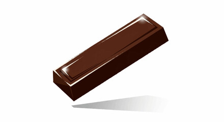 Indulgent dark chocolate bar casting a sleek shadow, perfect for sweet treat advertising and gourmet food concepts.