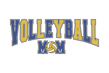 Volleyball Mom varsity lettering for mothers of volleyball players Sublimation design