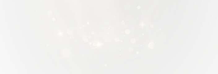 Fototapeta premium Christmas glowing bokeh confetti light and glitter texture overlay for your design. Festive sparkling gold dust png. Holiday powder dust for cards, invitations, banners, advertising.