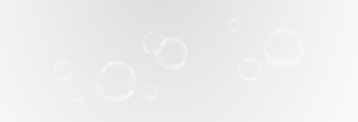 Realistic soap vector bubbles png isolated on transparent background. The effect of falling and flying bubbles. Glass bubble effect.	
