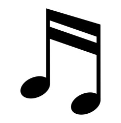 Angled sixteenth notes icon, beamed semiquaver pair with diagonal connection for rhythm and composition design, PNG with transparent background