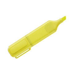 Bright yellow ergonomic school highlighter pen