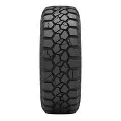 Front view of cracked rugged off road tire tread