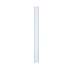 Single empty clear glass drinking straw vertical view