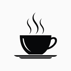 Aromatic Brew: A simple black coffee cup and saucer, steam rising, representing warmth and a moment of pause.