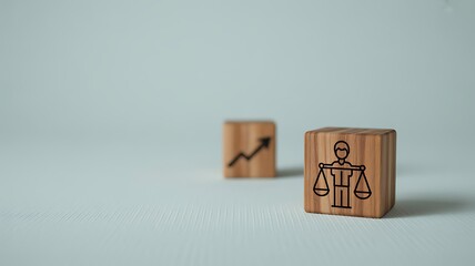 Obraz premium Guiding ethical progress A conceptual depiction of legal principles and justice scales ensuring fair and sustainable business growth