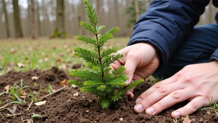 Grandparents and grandchildren plant saplings of hope together