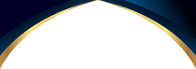 Luxury navy blue and gold foil corner border with elegant metallic rich foil overlay, smooth gradient arc and ribbon trim, perfect for premium packaging, invitations, labels and graphic templates.