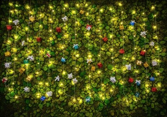 Festive christmas tree with colorful ornaments and twinkling lights