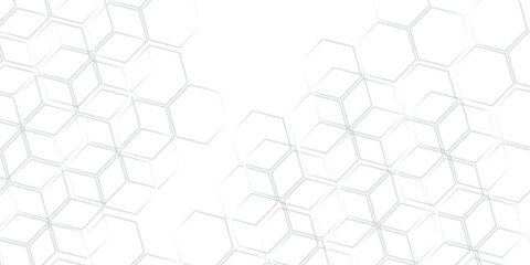 Abstract hexagon geometric surface. Modern white and grey hexagonal background