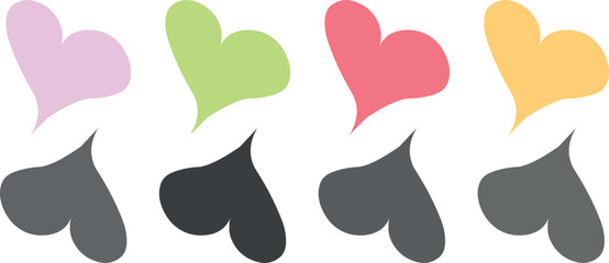 Playful Doodle Heart Illustration Set – Handcrafted Romantic Heart Designs with Colorful Details for Holiday Crafts and Valentine-Themed Artwork