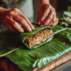 Artisan crafting a traditional culinary delight with fresh ingredients and expert technique