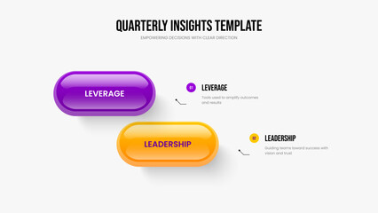 Consulting Review 2 Step Infographic Frame Layout. Market Plan Presentation Design Vector Illustration. Company Overview Two Element Diagram Slide Template.
