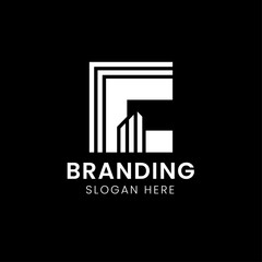 Letter c real estate building logo