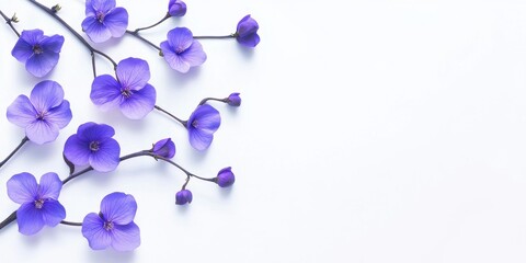 lilac flowers on white background