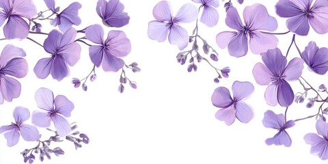 lilac flowers on white background