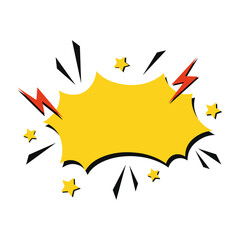 Comic book speech bubble explosion pop art style