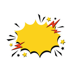 Yellow pop art comic speech bubble element