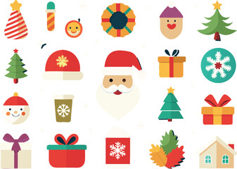 set of christmas icons