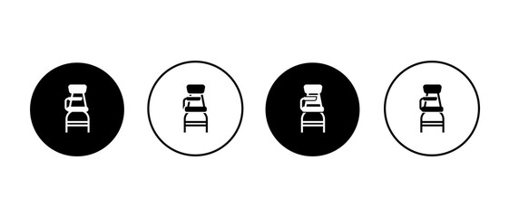 school desk chair icon vector illustration. school desk chair icon in black style.