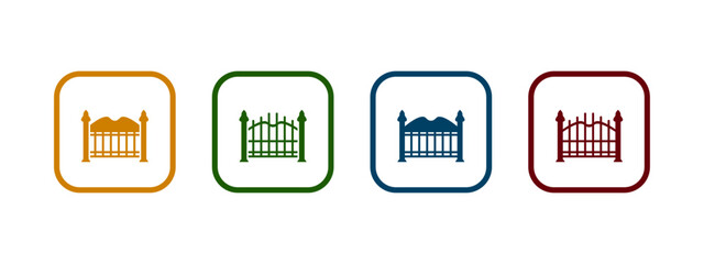 decorative gate icon vector illustration. decorative gate icon in different color design.