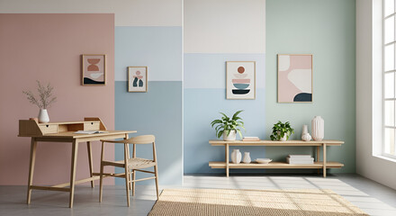 Sunlit farmhouse kitchen table laden with fresh fruit and flowers