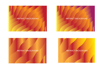 Set of Abstract Wavy Gradient Backgrounds in Warm Tones