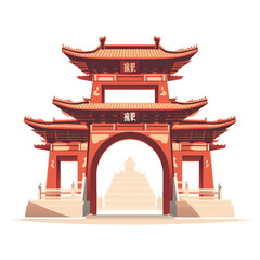 Fototapeta premium A beautiful, traditional Asian architectural structure showcasing intricate designs and vibrant colors.