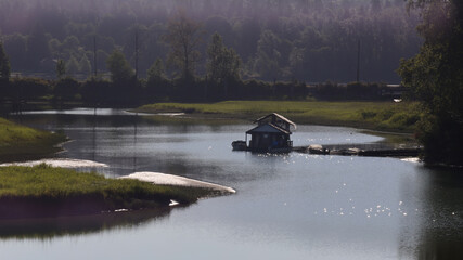 Morning haze on sleepy country waterfront