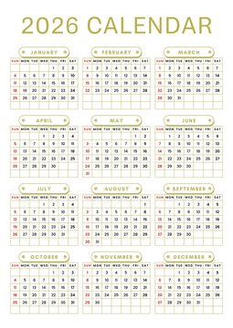 Minimalist 2026 Calendar